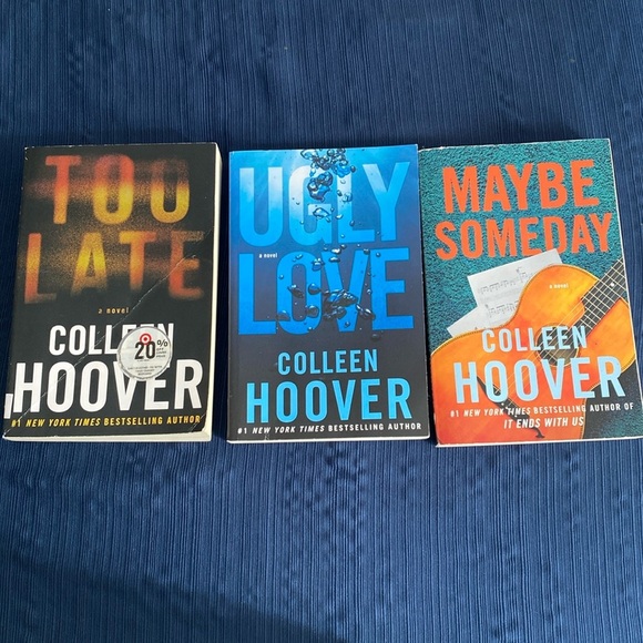 Paperback Books 3 Colleen Hoover Books Too Late Ugly Love Maybe Someday Booktok - Picture 1 of 10